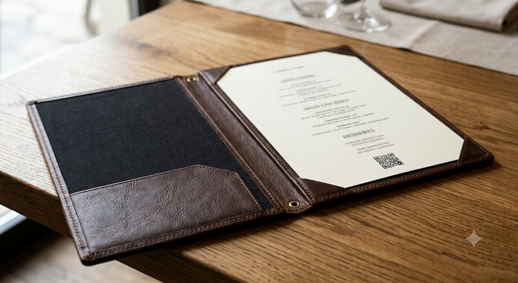 Encart menu avec QR code