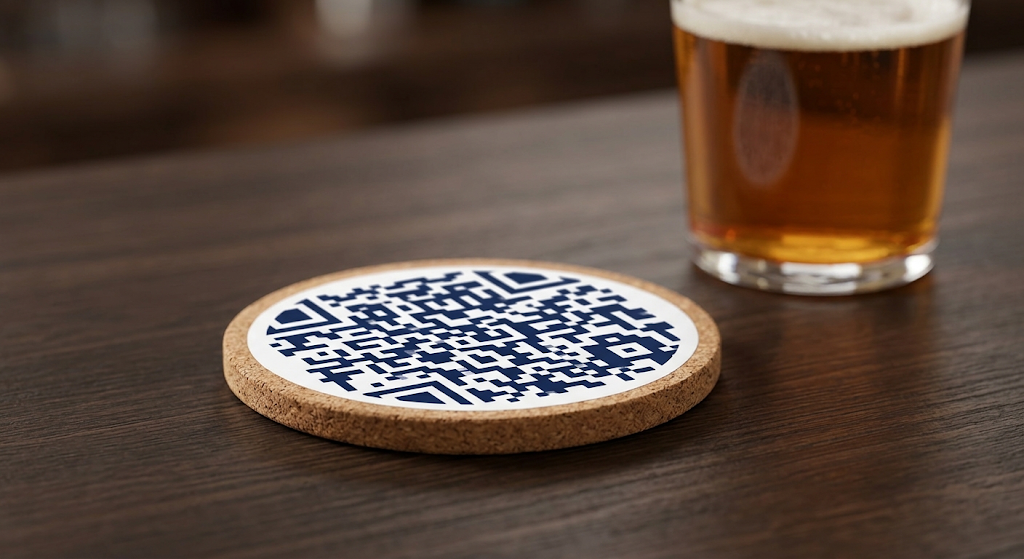Sous-verre personnalisé avec QR code