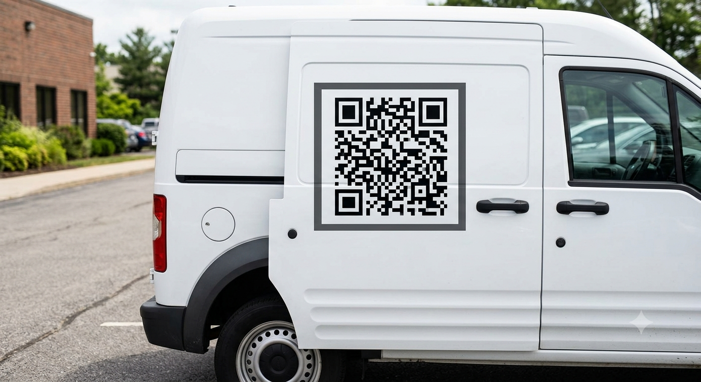 Sticker véhicule avec QR code